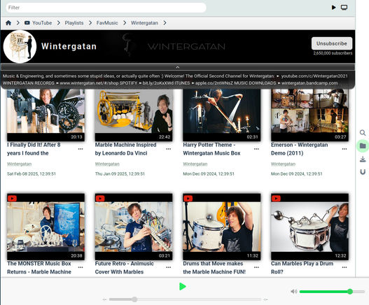 Screenshot of a YouTube channel view from the media UI