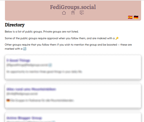 Blurred screenshot of the directory