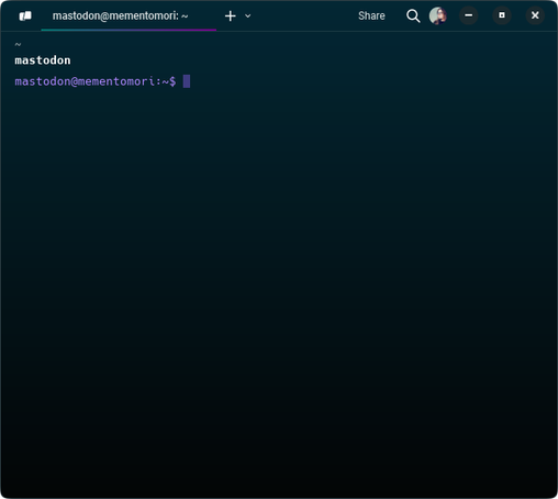 Deep purple command line prompt.