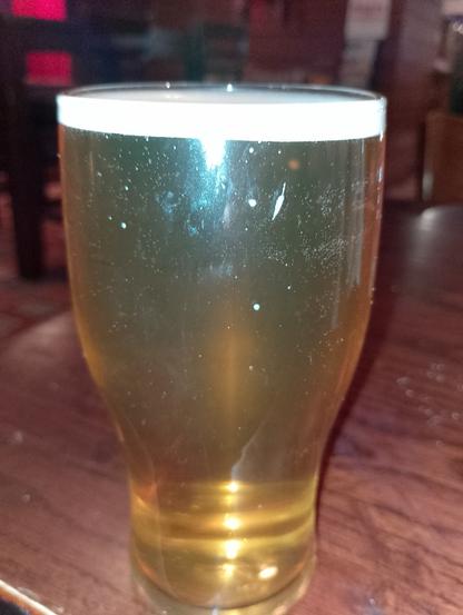 A pint of Coach House brewery Warrington Bootleg Valentine cask ale