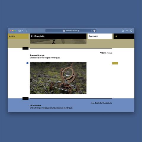 website of the revue la mire, page of the paper of Antonin Jousse