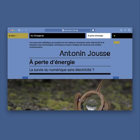 website of the revue la mire, page of the paper of Antonin Jousse