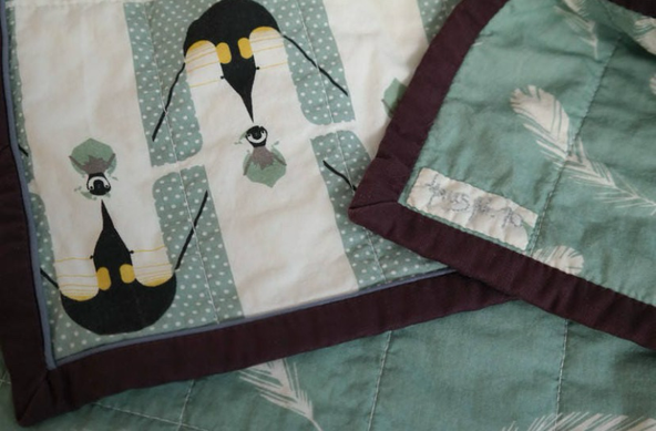 Quilt "penguins", 107x135 cm, Detail