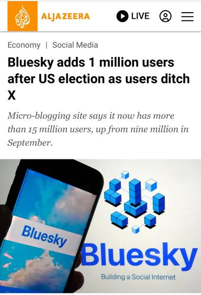 The micro-blogging site Bluesky topped 15 million users [File: Richard Drew/AP Photo]
