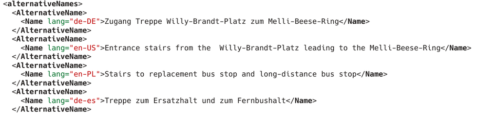 de-DE: Zugang Treppe Willy-Brandt-Platz zum Melli-Beese-Ring
en-US: Entrance stairs from the  Willy-Brandt-Platz leading to the Melli-Beese-Ring
en-PL: Stairs to replacement bus stop and long-distance bus stop
de-es: Treppe zum Ersatzhalt und zum Fernbushalt