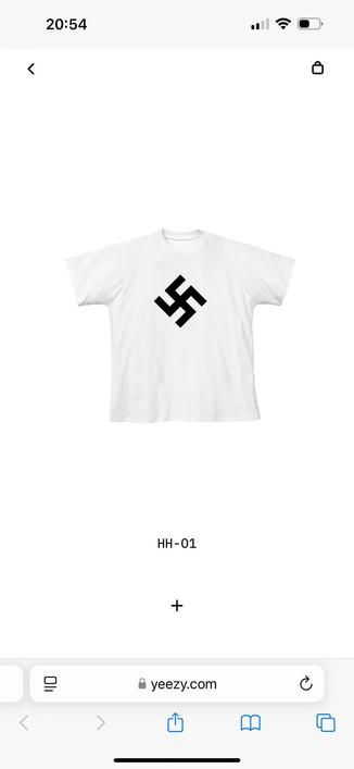 T-Shirt Weiß mit Hakenkreuz, Artikelbezeichnung HH-01