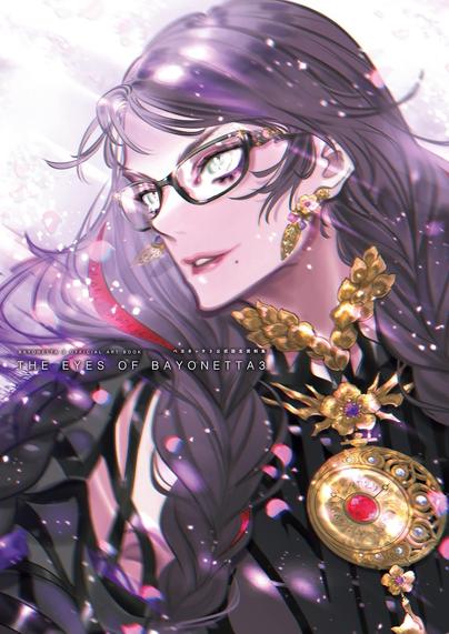 Cover of The Eyes of Bayonetta 3, the official art book for Bayonetta 3. The illustration features a close-up portrait of Bayonetta with long, flowing dark hair adorned with golden ornaments. She wears elegant gold-trimmed glasses, matching earrings, and an ornate necklace with a red gemstone. The background is ethereal, filled with soft glowing lights and floating petals, enhancing the mystical aesthetic. The title is displayed in delicate white text at the bottom of the cover.

Description: This 384-page volume is the ultimate Bayonetta 3 art book, comprehensively featuring character CG, various design illustrations, and image boards. In addition, it includes rare planning documents, PV storyboards, and commentary from the development staff, allowing you to fully appreciate the appeal of Bayonetta 3 (published by Nintendo)—the largest installment in the Bayonetta series art collections.


I. Characters: Characters, Demon Masquerade, Magical Beasts, Weapons & Accessories, etc.


II. Enemies: Homunculi, Angels, Demons


III. Artwork: Character design illustrations, Demon Masquerade design, Magical Beasts & Weapons design, Homunculus design, etc.


IV. Imageboard: The isolated island "Toure", the interdimensional space "Ginnungagap", stage image boards, props/Viola’s room, and more


V. Extras: Early development concept art, initial planning documents, PV storyboards, theme songs, messages from the development team, etc.