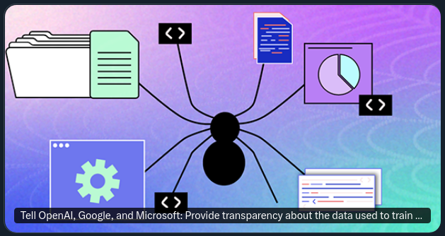 This image, found on the internet, features a simple spider illustration created by a computer app from a top-down perspective. The spider is holding various items with all of its legs, each of which is an illustration. These items include an old-fashioned folder typically used for document archiving, a circular chart displaying two random segments, a gear symbol commonly associated with settings menus in modern operating systems, a standard text file icon, and the angle bracket symbols.