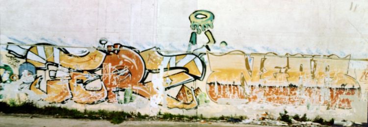 A panorama of street art in Aveiro.