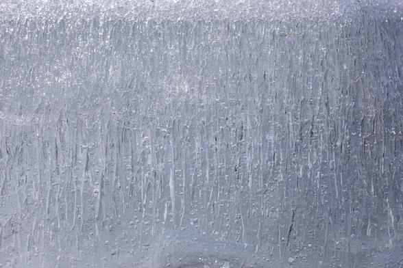 Cross section of frozen Rivanna, macro
