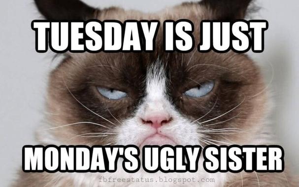 TUESDAY IS JUST

MONDAY'S UGLY SISTER