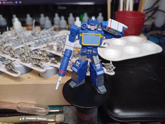 Painted transformers Soundwave miniature front side view