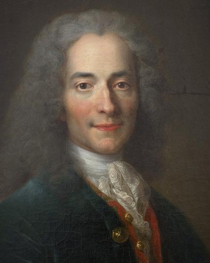 Portrait de Voltaire (1694-1778) en 1718, by Nicolas by Largillierre 1718. (Public Domain via Wikimedia Commons)