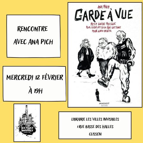 couverture du livre d'Ana Pich et date de la rencontre, le mercredi 12 février
