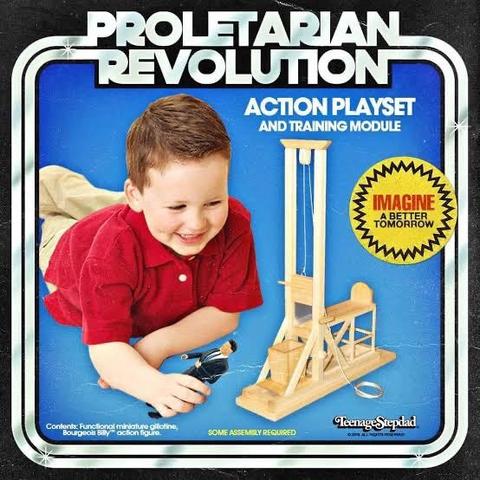 proletarian kid playing with a Guillotine