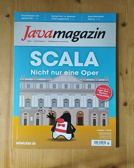 Cover des JavaMagazin mit Schwerpunkt-Titel: “Scala - Nicht nur eine Oper”