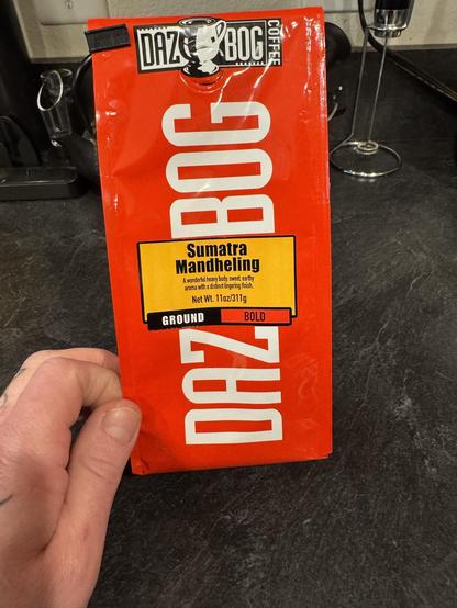 Bag of Dazbog Sumatra Mandheling ground coffee