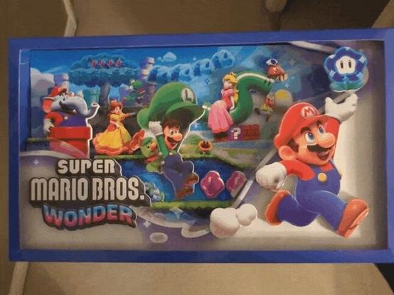 A foam board diorama from Super Mario Bros Wonder