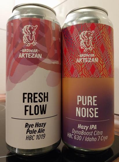 two cans of beer made by Artezan