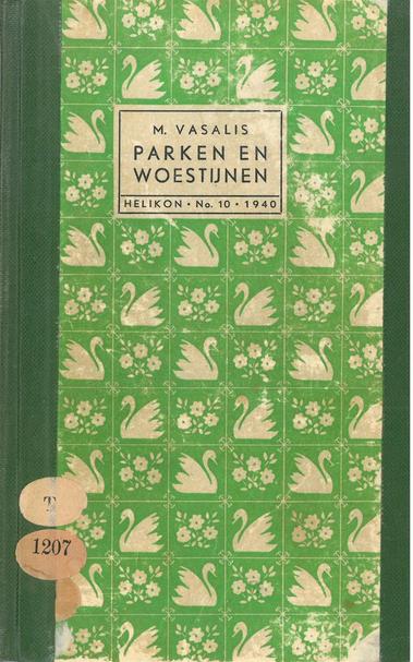 Omslag van de bundel Parken en Woestijnen uit 1940, in de reeks “Helikon” van Uitgeverij Stols.