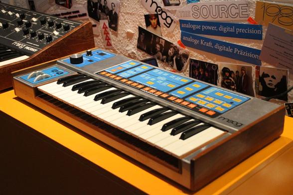 Moog Source synthesizer, powered up and ready for hands on.