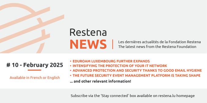 Restena NEWS illustration, including the titles of each news