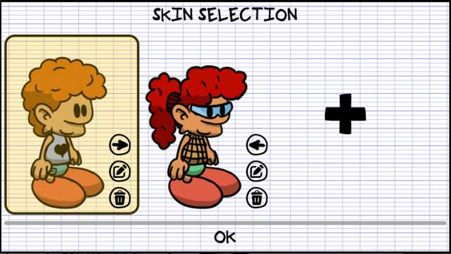 Skin selection popup in the game Little Brats!