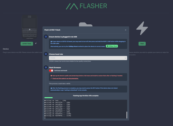 the meshtastic flashing webapp
***