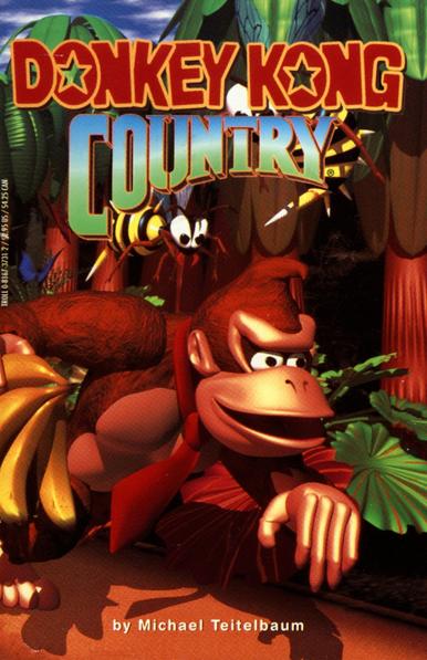 Cover of Donkey Kong Country by Michael Teitelbaum. The artwork features Donkey Kong in a lush jungle environment, crouching forward with a determined look, as he holds a bunch of bananas. Behind him, a Zinger, a wasp-like enemy, hovers menacingly. The bold, stylized title "Donkey Kong Country" is displayed at the top in red and green, incorporating star symbols into the lettering.

He lives in a treehouse… he's a big hairy guy… and boy does he love bananas. Meet Donkey Kong as he swings out of the video-game screen and into the pages of his very own book!


Unfortunately, a horde of evil Kremlings has stolen something precious from Donkey Kong. Now they've disappeared. Can Donkey Kong stop the Kremlings in time?