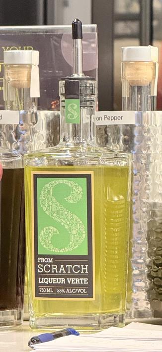 Scratch Distillery (Edmond, Washington) liqueur verte bottle.
