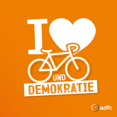 Grafik mit Herz für Fahrrad und Demokratie
