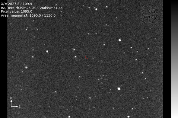 A picture of some stars through a telescope