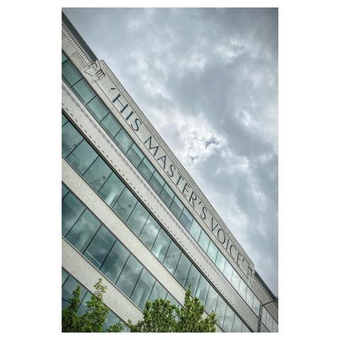 Colour photo of the old His Master's Voice building at the EMI works at Hayes.