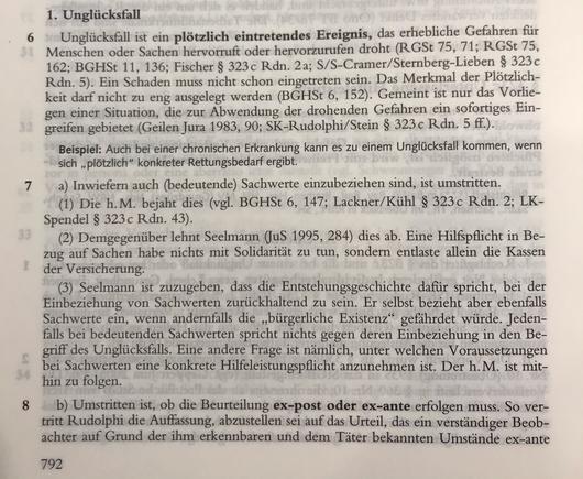 1. Unglücksfall
Unglücksfall ist ein plötzlich eintretendes Ereignis, das erhebliche Gefahren für Menschen oder Sachen hervorruft oder hervorzurufen droht...