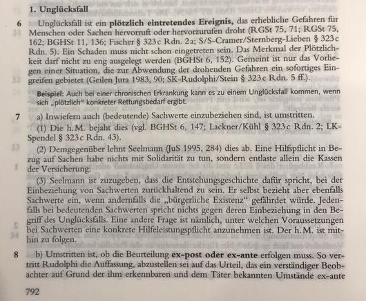1. Unglücksfall
Unglücksfall ist ein plötzlich eintretendes Ereignis, das erhebliche Gefahren für Menschen oder Sachen hervorruft oder hervorzurufen droht...