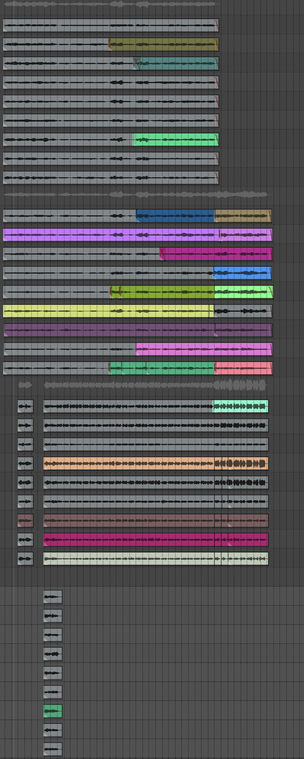 An image of a recording session inside the REAPER audio program