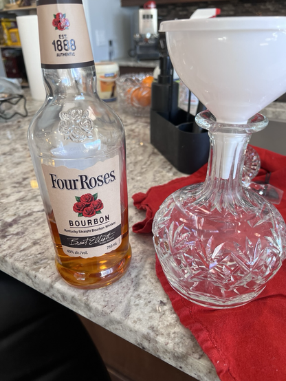Four Roses Bourbon before being decanted.