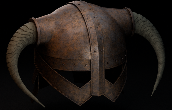 An isometric rendering of the helmet from skyrim