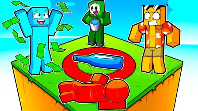 Sobrevivendo em um BLOCO DE JOGO DE GARRAFA no Minecraft!
