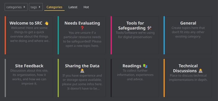 A screenshot of the https://safeguarding-research.discourse.group/ landing page.