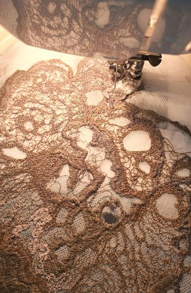 Freehand machine embroidery.