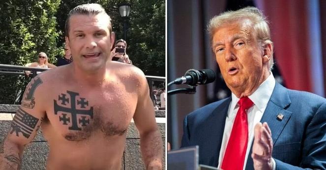 #TattooGuy (#PeteHegseth) and #SerialBankrupt and #ConvictedFelon, #AngryOrangeWotsit being a #LittleBitNazi...