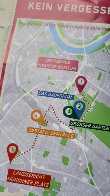Karte Mahngang mit 5 Stationen