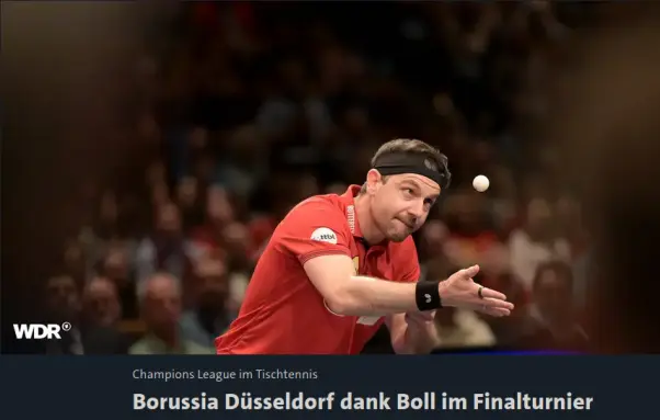 Timo Boll beim Aufschlag