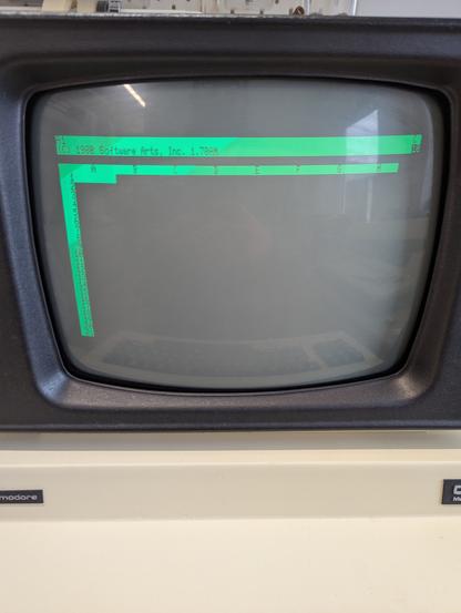 Commodore PET 8032 80 column version of VisiCalc in 2025.