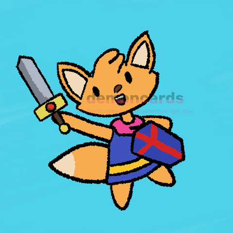 The same drawing as before but with some colours changed to more closely resemble cards' fursona