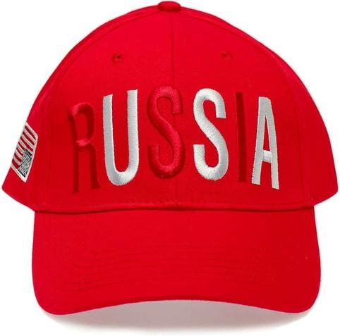 A red cap written RUSSIA, but highlighting the words USA (rUsSiA).