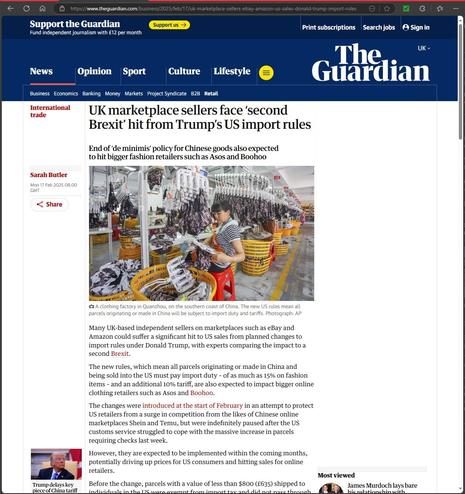 https://www.theguardian.com/business/2025/feb/17/uk-marketplace-sellers-ebay-amazon-us-sales-donald-trump-import-rules