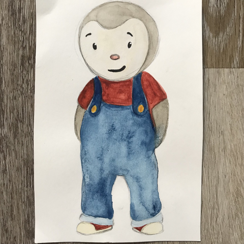 Watercolour illustration of Charley from Charley and Mimmo
