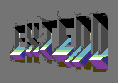 Extend logo drawn in C64 PETSCII
https://csdb.dk/release/?id=250169
